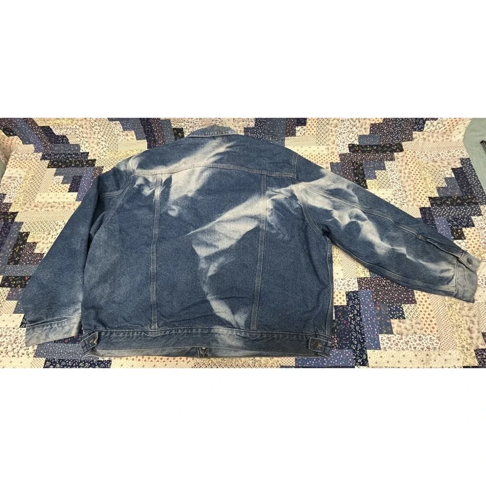 Vintage 90's Carhartt Wool Lined Distressed Denim Jacket‎ Size 3XL